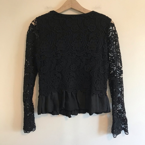 Lili's Closet Black Lace Zipper Peplum Top - Picture 5 of 6